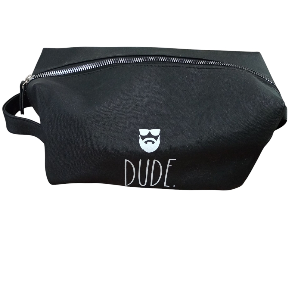 Black Minimalist Toiletry Bag with Handle‎